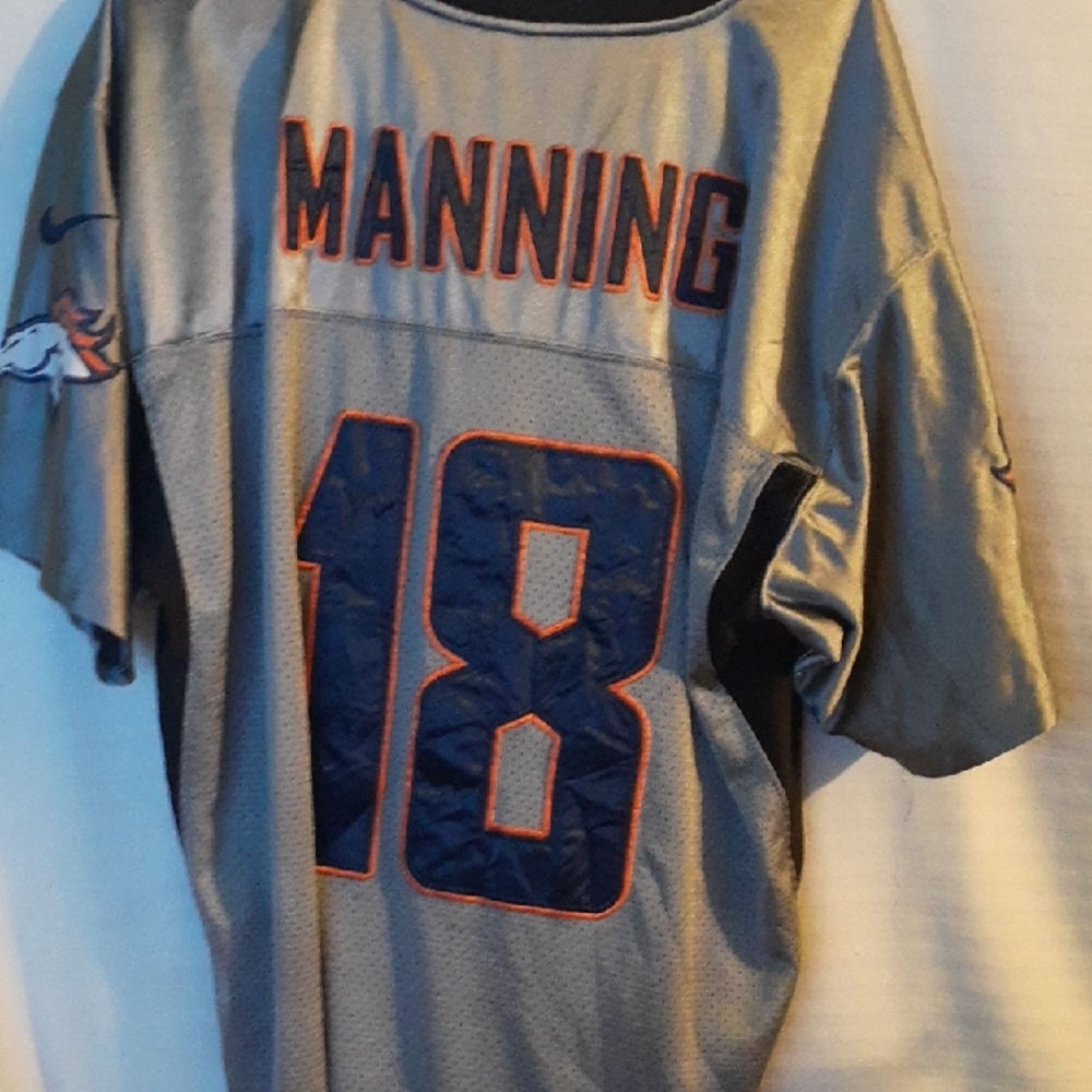 Gray Football Jersey with Orange Accents